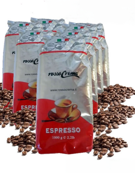 Caffè in grani rossocrema espresso, 10 confenzioni da 1 kg l'uno, acquista online