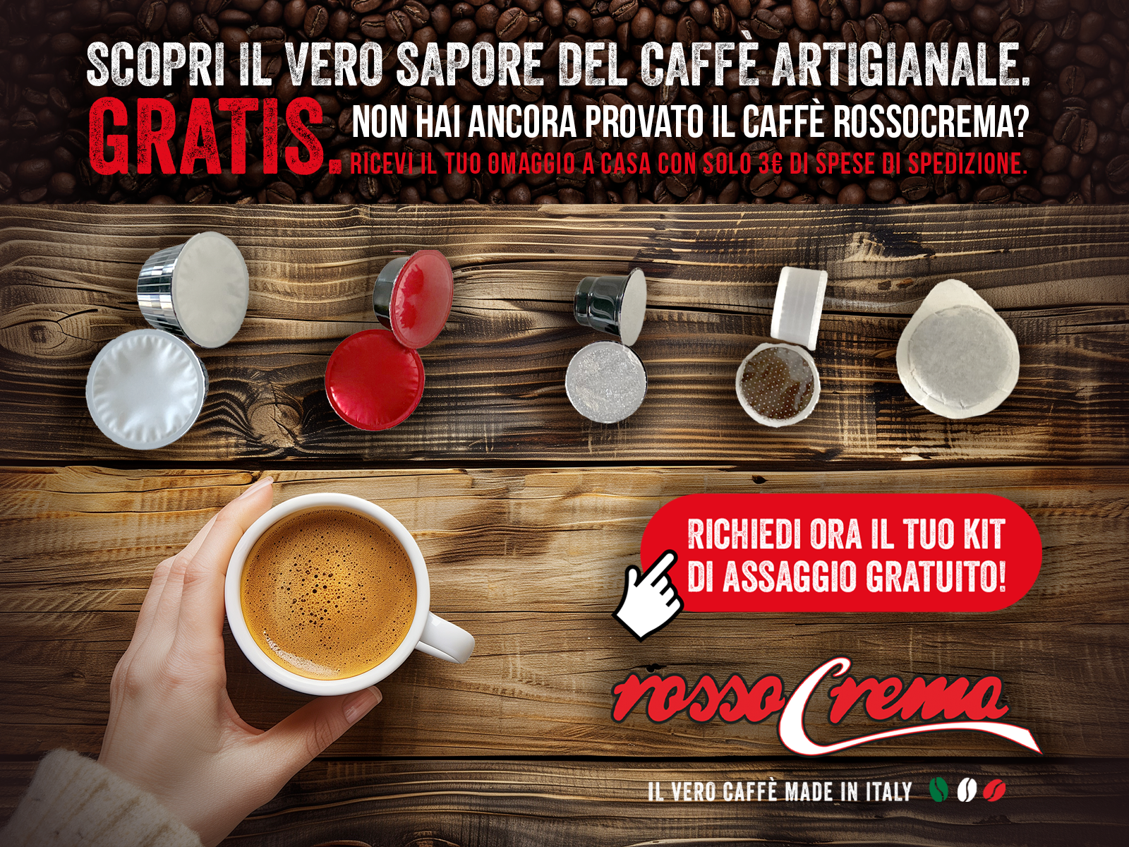 kit gratuito assaggio capsule e cialde compatibili